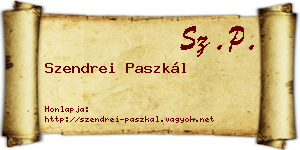 Szendrei Paszkál névjegykártya